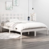 Estructura de cama de madera maciza blanca 135x190 cm