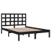 Estructura de cama doble madera maciza negra 135x190 cm