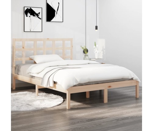 Estructura de cama madera maciza de pino 140x190 cm