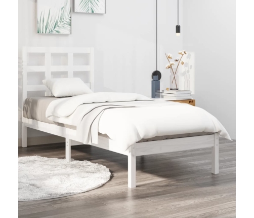 Estructura de cama madera maciza de pino blanco 100x200 cm