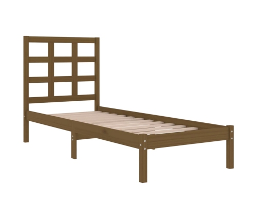 Estructura de cama madera maciza marrón miel 100x200 cm