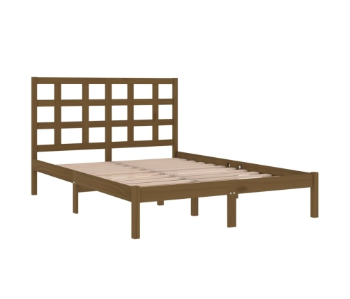 Estructura de cama madera maciza de pino marrón miel 120x200 cm