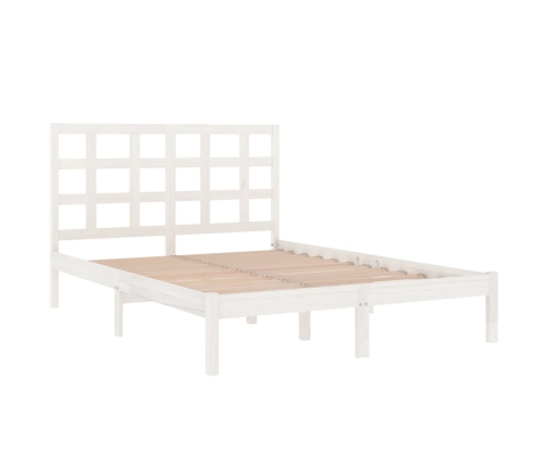 Estructura de cama de madera maciza blanca 140x200 cm