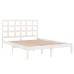 Estructura de cama de madera maciza blanca 140x200 cm