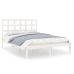 Estructura de cama madera maciza blanca King Size 150x200 cm