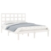 Estructura de cama madera maciza blanca King Size 150x200 cm