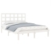 Estructura de cama madera maciza blanca Super King 180x200 cm