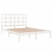 Estructura de cama madera maciza blanca Super King 180x200 cm