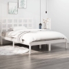 Estructura de cama madera maciza blanco Supe King 180x200 cm