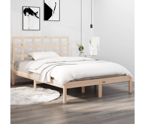 Estructura de cama de madera maciza 200x200 cm