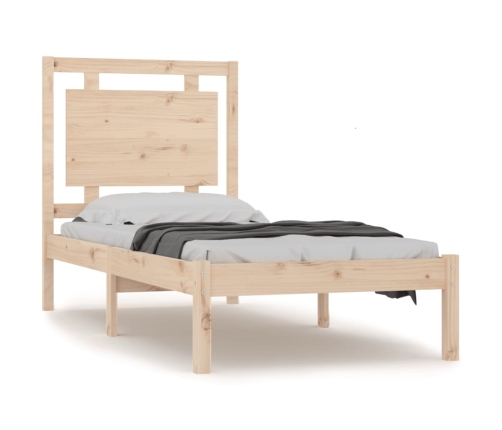 Estructura de cama madera maciza 75x190 cm