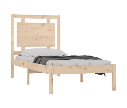 Estructura de cama madera maciza 75x190 cm