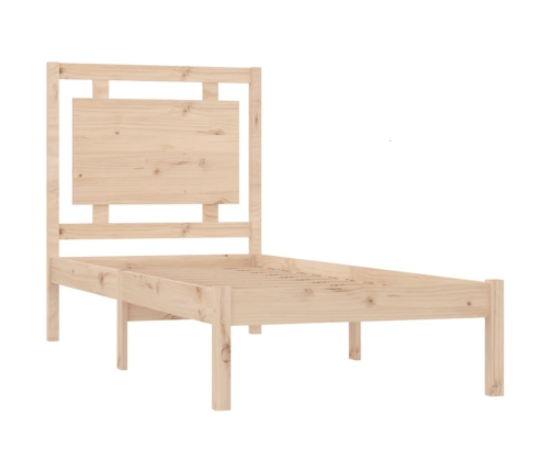 Estructura de cama madera maciza 75x190 cm