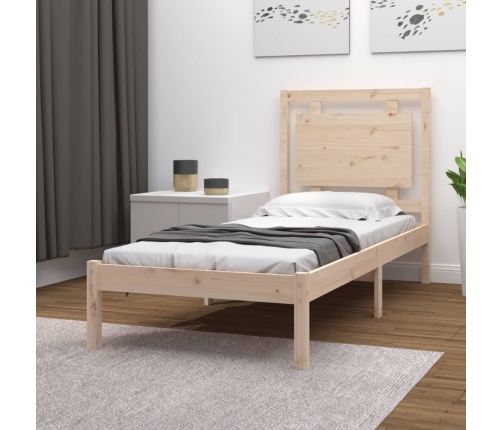 Estructura de cama madera maciza 75x190 cm