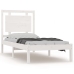 Estructura de cama madera maciza individual blanco 75x190 cm