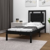 Estructura de cama madera maciza individual negra 75x190 cm