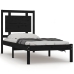 Estructura de cama individual madera maciza negra 90x190 cm