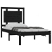 Estructura de cama individual madera maciza negra 90x190 cm