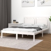 Estructura de cama doble pequeña madera maciza blanca 120x190cm