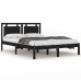 Estructura de cama madera maciza negra 120x190 cm