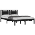 Estructura de cama madera maciza negra 120x190 cm