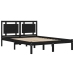 Estructura de cama madera maciza negra 120x190 cm