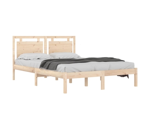 Estructura de cama de matrimonio madera maciza 135x190 cm