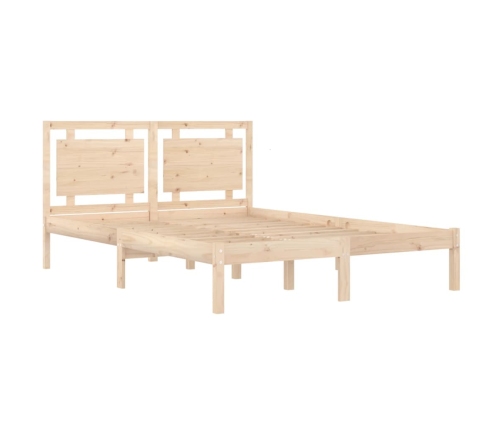 Estructura de cama de matrimonio madera maciza 135x190 cm