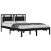 Estructura de cama doble madera maciza negra 135x190 cm