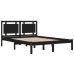 Estructura de cama doble madera maciza negra 135x190 cm