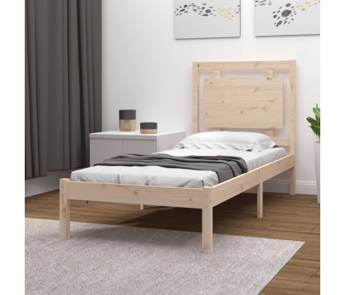 Estructura de cama madera maciza de pino 90x200 cm