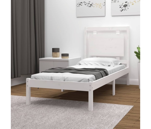 Estructura de cama madera maciza de pino blanca 100x200 cm