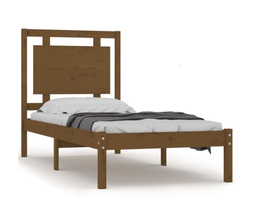 Estructura de cama madera maciza marrón miel 100x200 cm