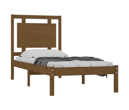 Estructura de cama madera maciza marrón miel 100x200 cm