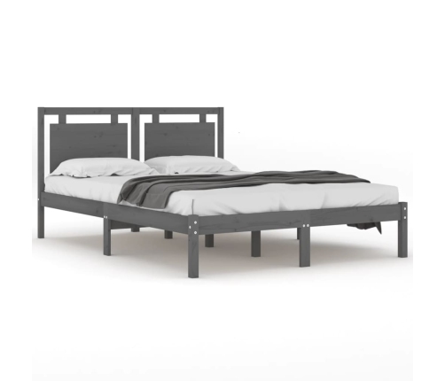 Estructura de cama madera maciza de pino gris 120x200 cm