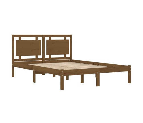 Estructura de cama madera maciza de pino marrón miel 120x200 cm