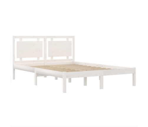 Estructura de cama madera maciza blanca King Size 150x200 cm