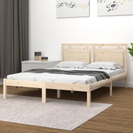 Estructura de cama de madera maciza 200x200 cm