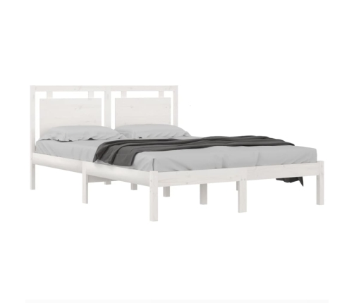 Estructura de cama madera maciza blanca 200x200 cm