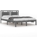 Estructura de cama de madera maciza de pino gris 200x200 cm