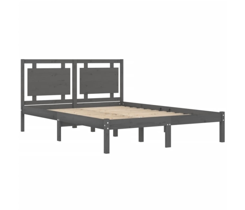 Estructura de cama de madera maciza de pino gris 200x200 cm