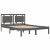 Estructura de cama de madera maciza de pino gris 200x200 cm
