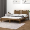 Estructura de cama madera maciza de pino marrón miel 200x200 cm