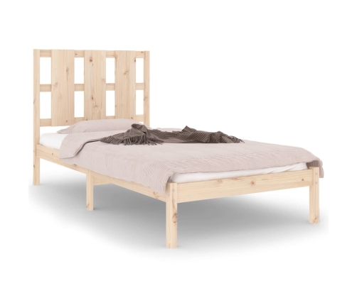 Estructura de cama madera maciza 75x190 cm