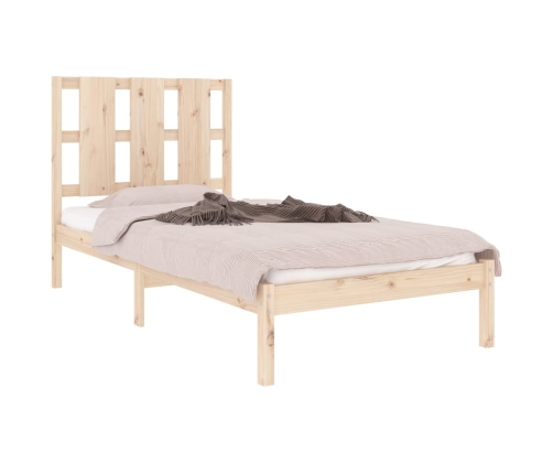 Estructura de cama madera maciza 75x190 cm