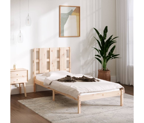 Estructura de cama madera maciza 75x190 cm