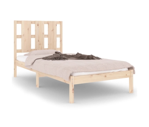 Estructura de cama madera maciza 90x190 cm