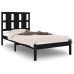 Estructura de cama individual madera maciza negra 90x190 cm