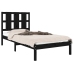 Estructura de cama individual madera maciza negra 90x190 cm