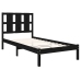 Estructura de cama individual madera maciza negra 90x190 cm